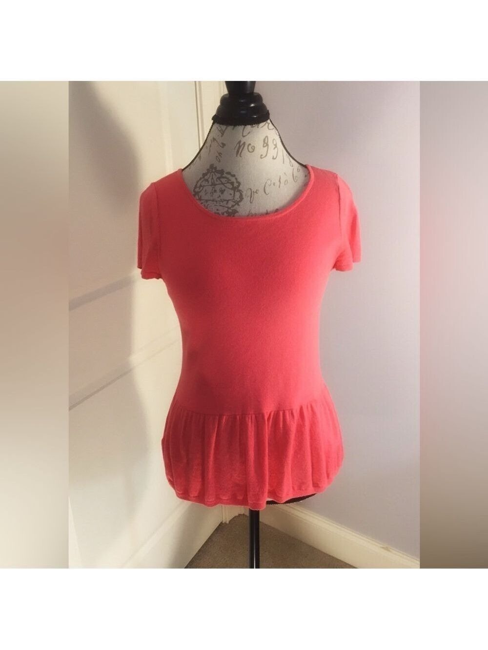 Loft Coral Peplum Top Medium